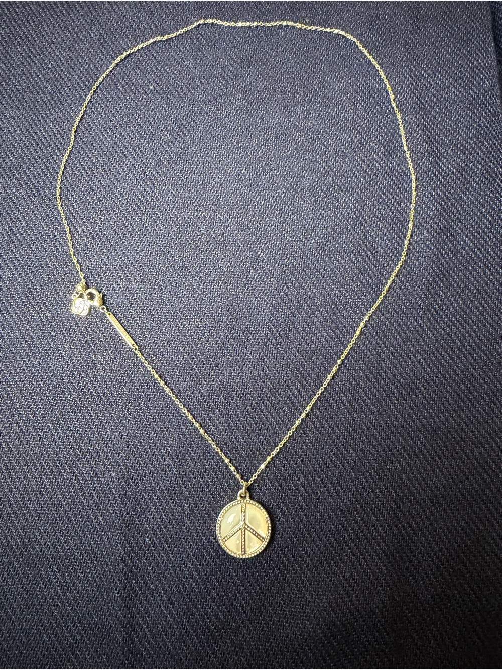Delicate silver Peace Sign Pendant Necklace for Women